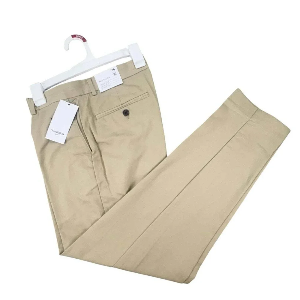 Goodfellow‎ & Co Slim Trousers Mens 30x32 Beige Dress Pants Stretch Comfort NWT - Picture 4 of 13